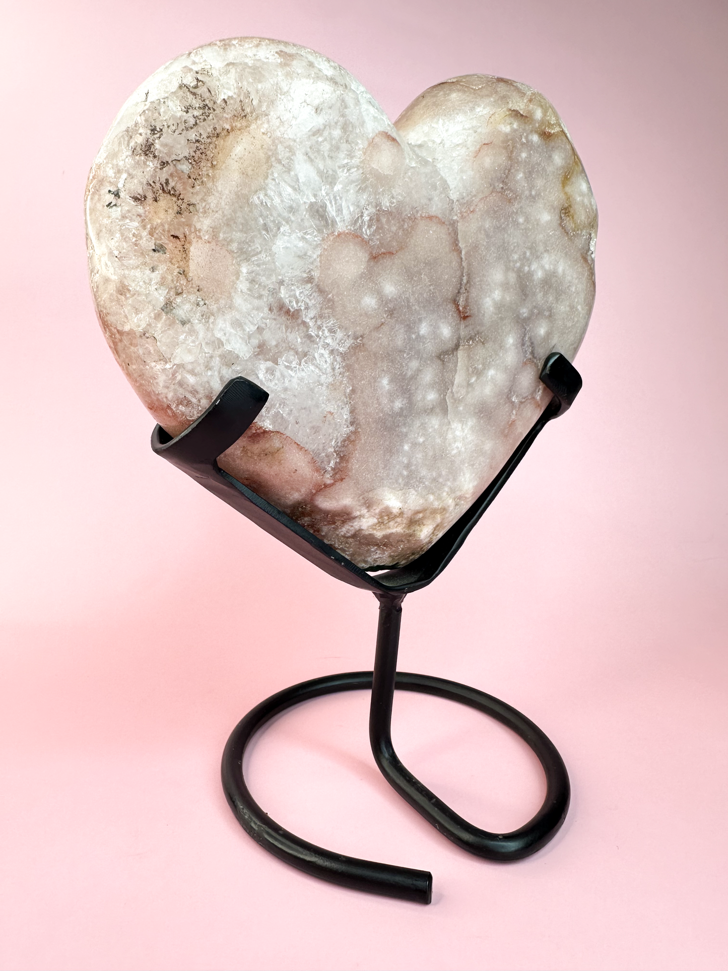 Pink Amethyst Heart | Removeable Stand | Statement