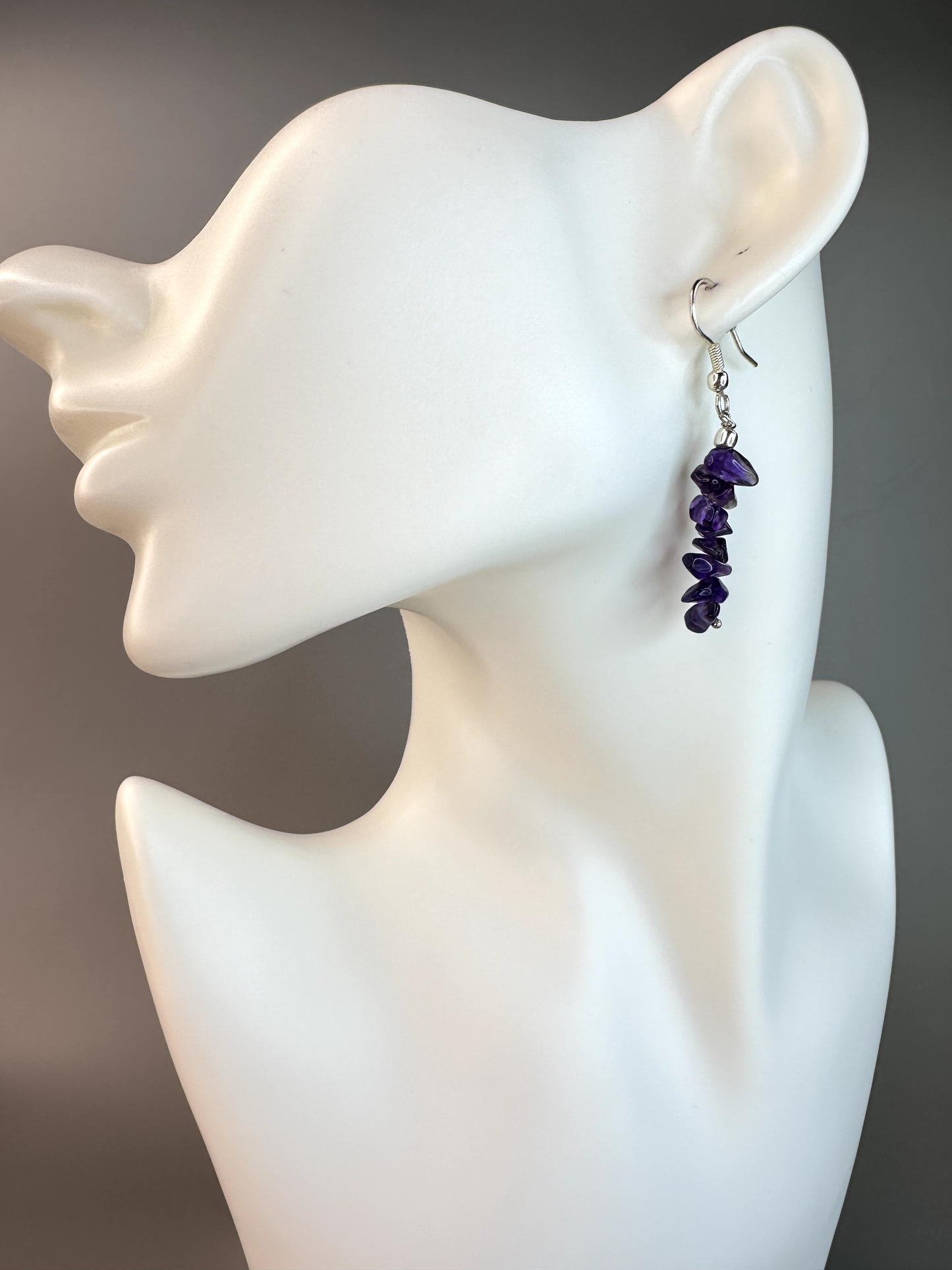 Amethyst Chip | Sterling Silver Earrings