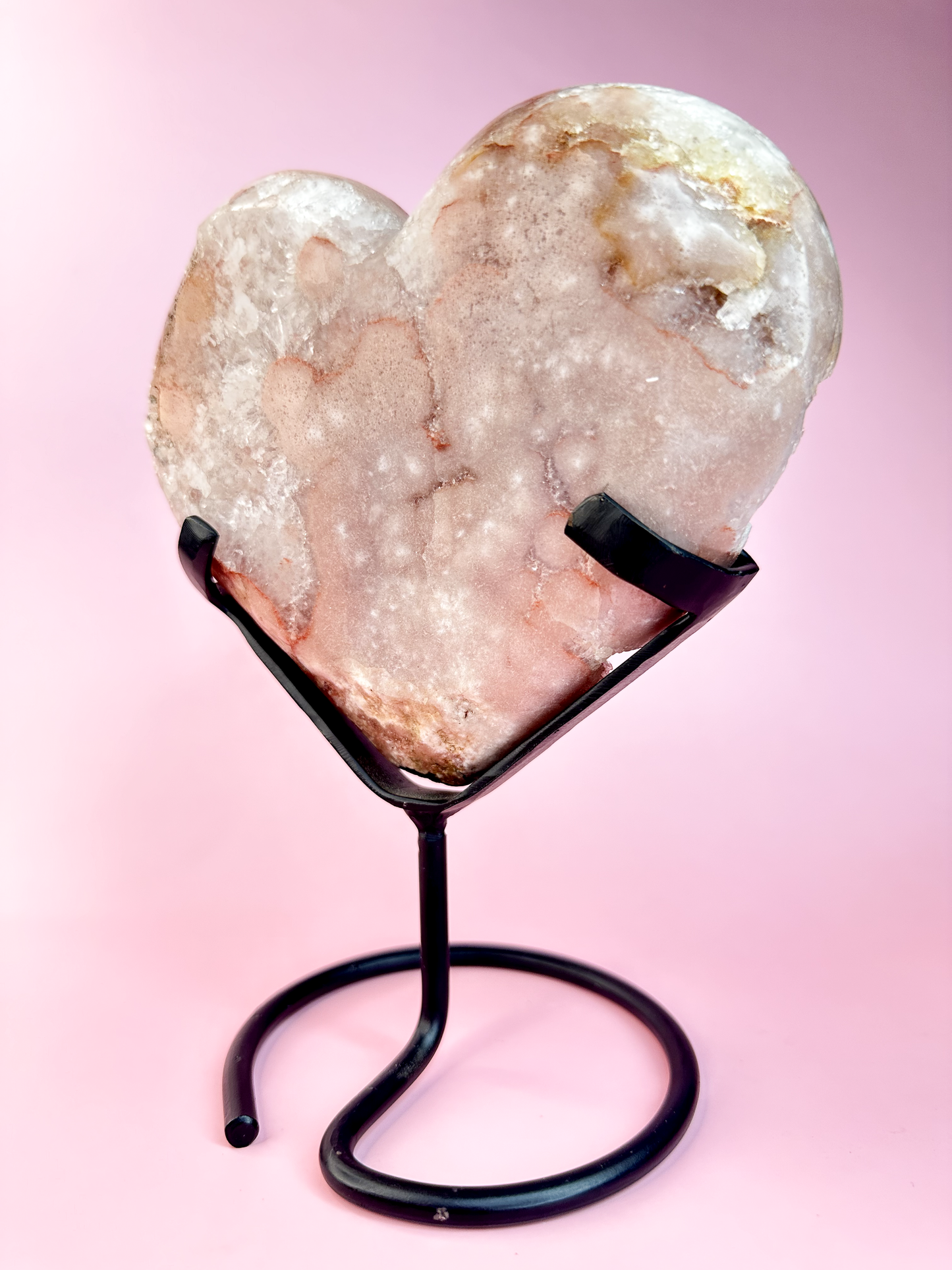 Pink Amethyst Heart | Removeable Stand | Statement