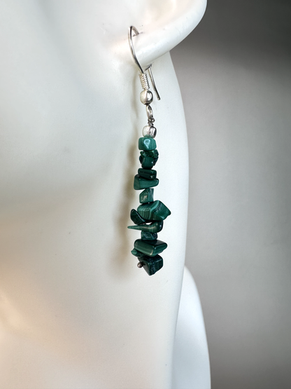 Malachite Chip | Sterling Silver Earrings