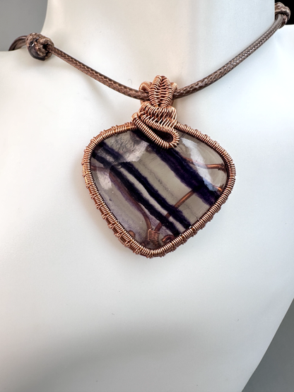 Wire Wrapped Copper Fluorite Pendant 2