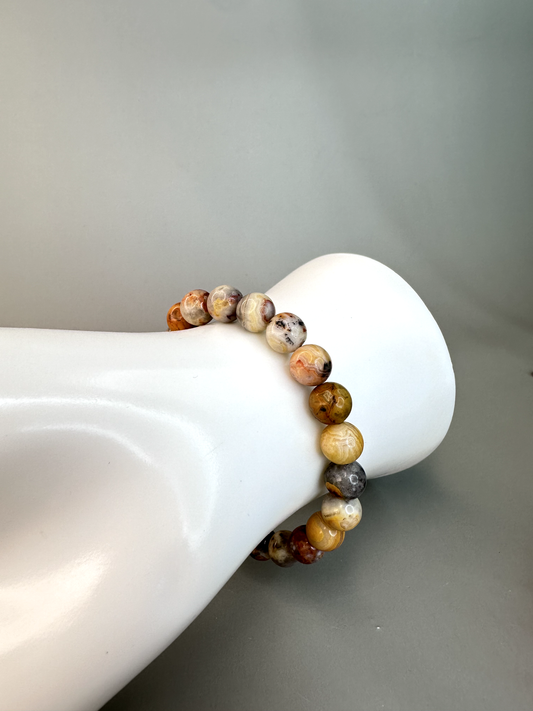 8mm Crazy Lace Agate Bracelet