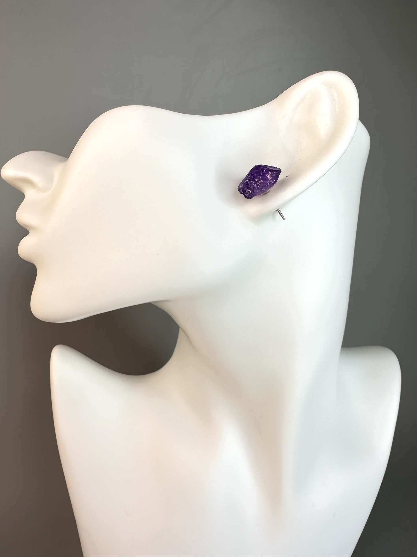 Amethyst Raw Stud Earrings | S925