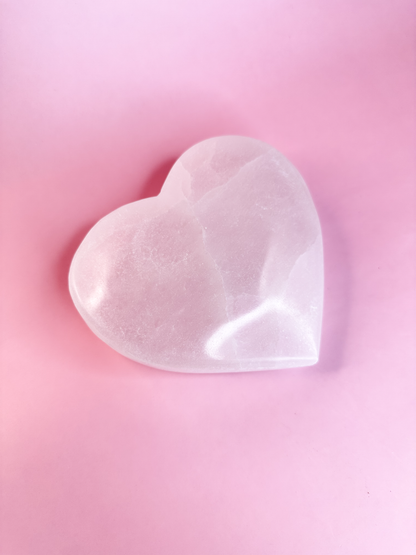 Large Satin Spar (Selenite) Heart