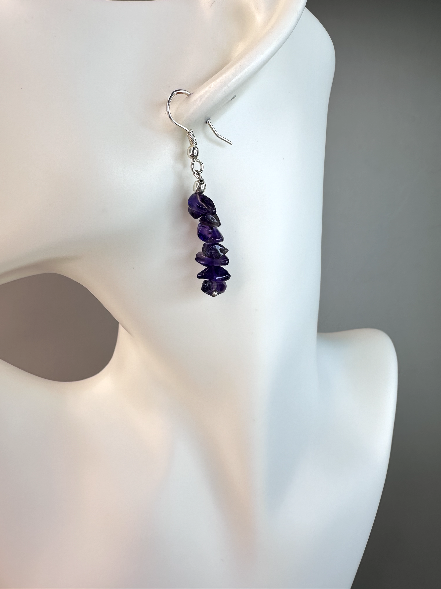 Amethyst Chip | Sterling Silver Earrings