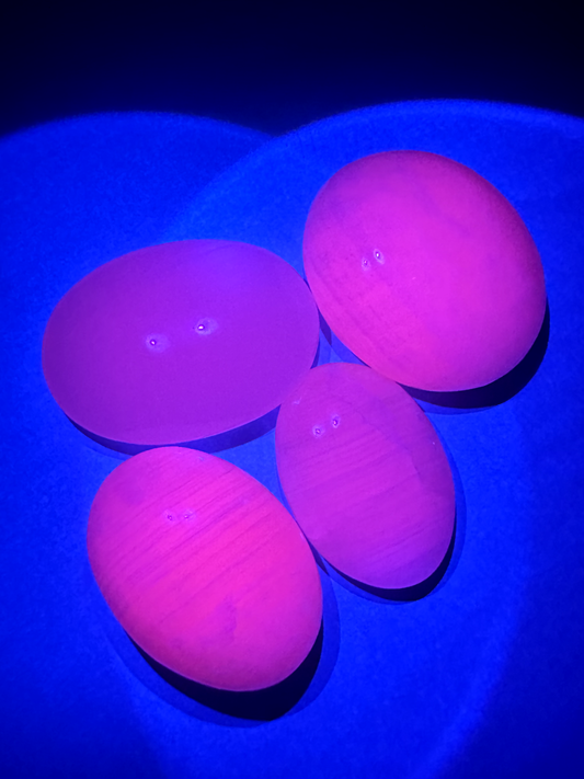 Pink Mangano Calcite Palm Stones (UV Reactive)