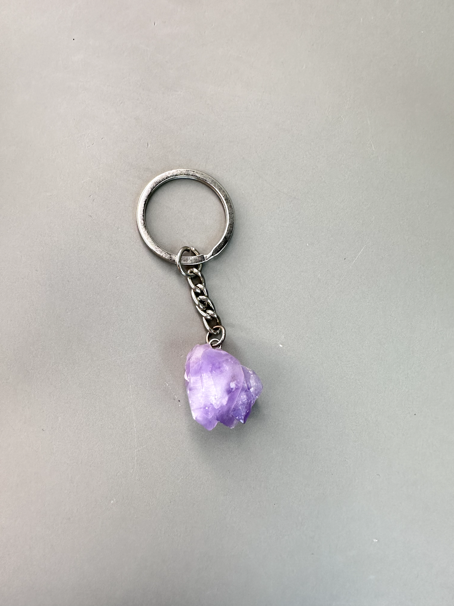 Amethyst Keychain (Silver)