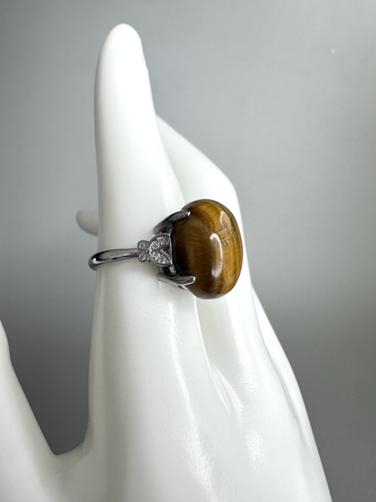 Tigers Eye Ring  | Adjustable | S925