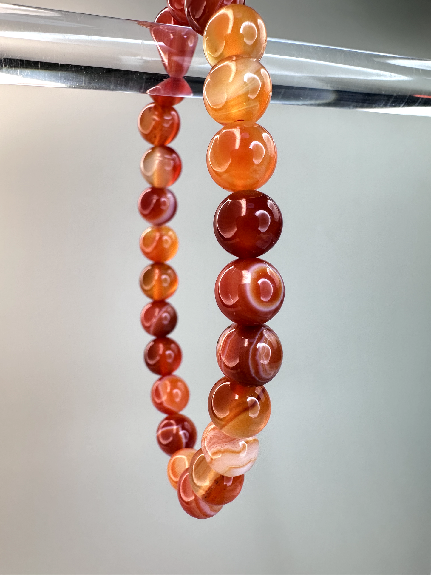 8mm Banded Carnelian Bracelet