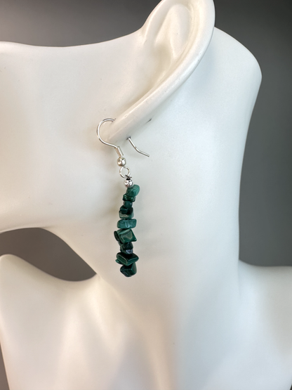 Malachite Chip | Sterling Silver Earrings