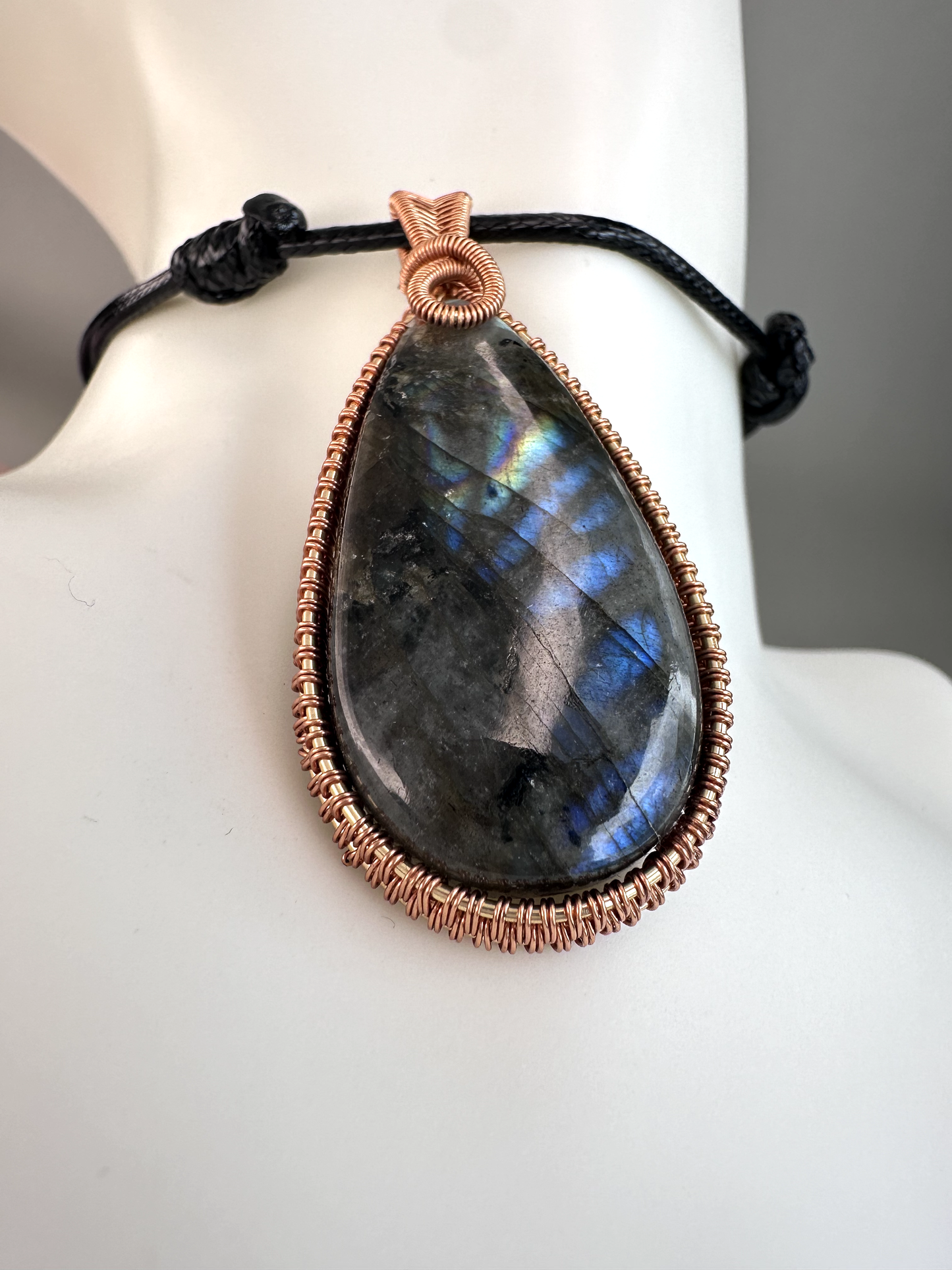 Wire Wrapped Copper Labradorite Pendant 5 | Flashy