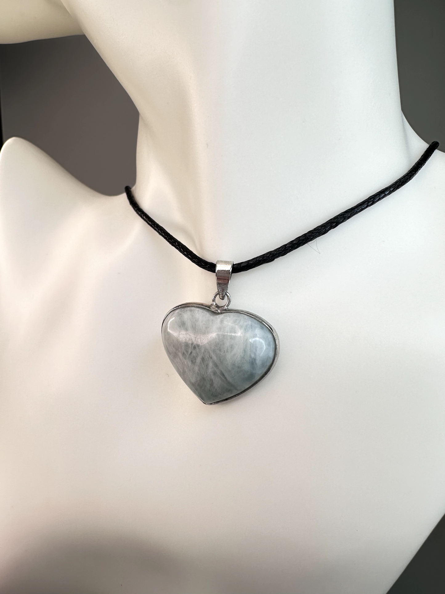 Aquamarine Heart Pendants | Silver Plated