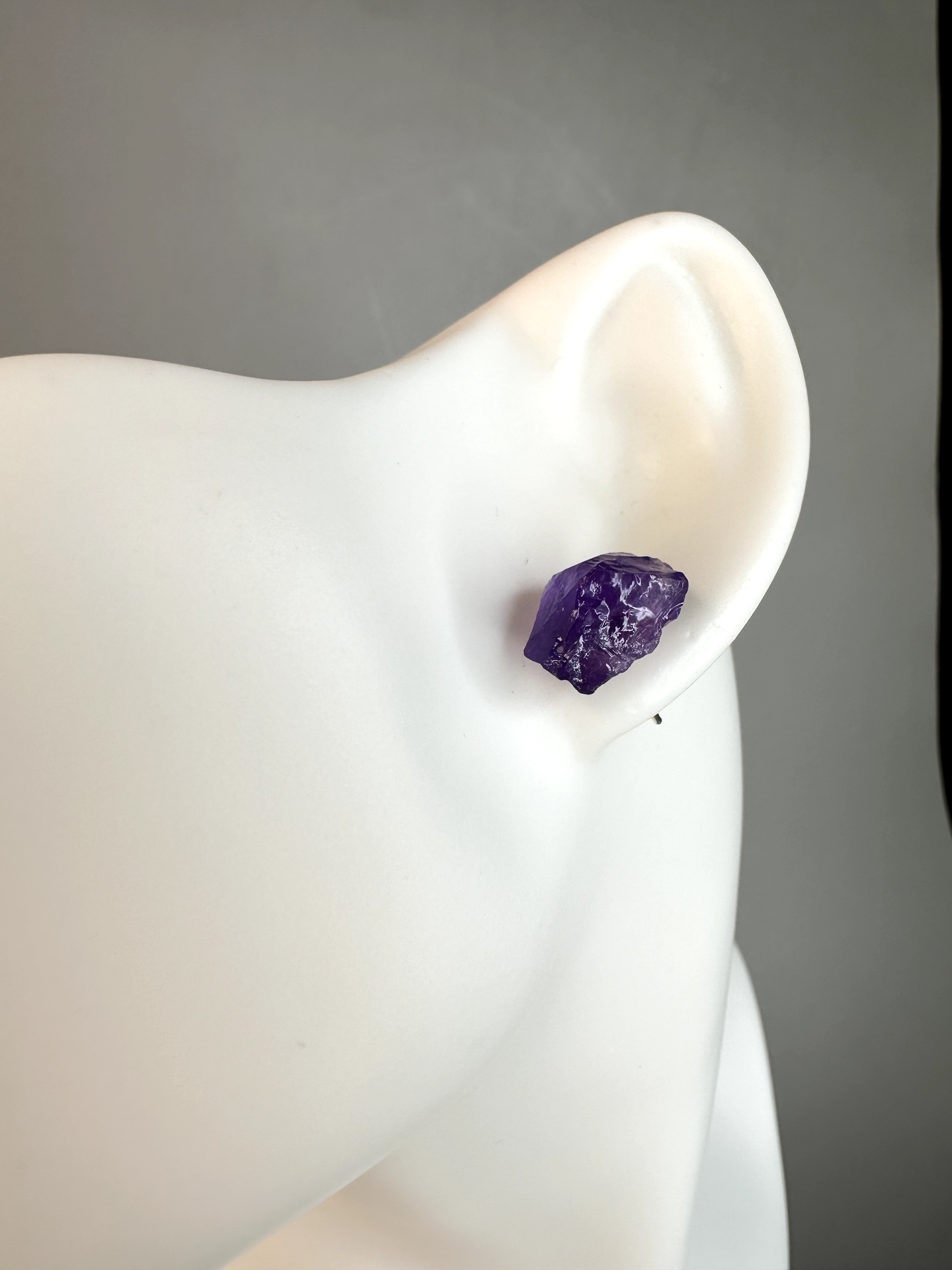 Amethyst Raw Stud Earrings | S925