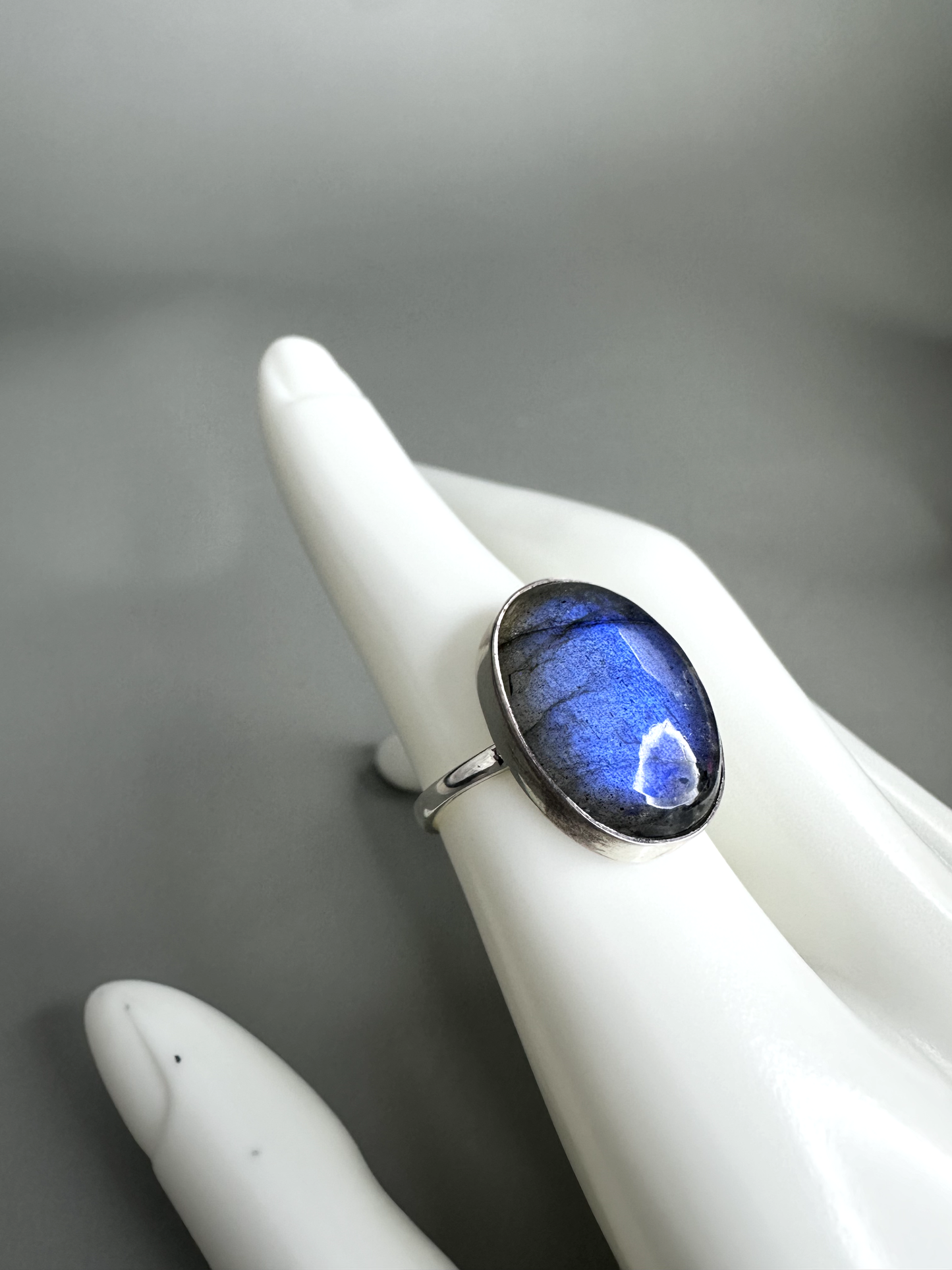 Labradorite Oval Ring 1 | S925 Size 8